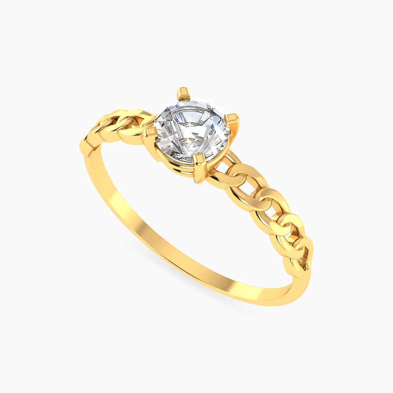 Miss L' by L'azurde Clear Stone Ring in 14K Gold - Image 1